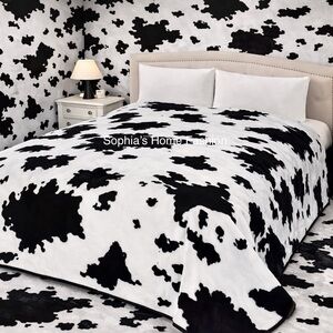 Black and White Cow Print blanket